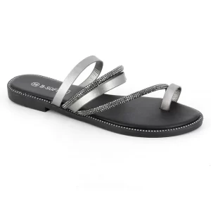 Ανατομικές Γυναικείες Παντόφλες  B-Soft 54031 Black/Silver - Image 2